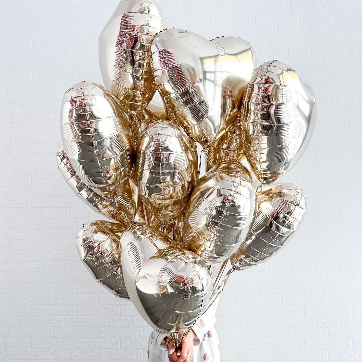 Champagne Gold Heart Balloons,12Pcs Light Gold Heart Shaped Foil Balloons,18Inch Helium Polyester Film Balloon for Baby Shower Birthday Anniversary Wedding Party Decorations