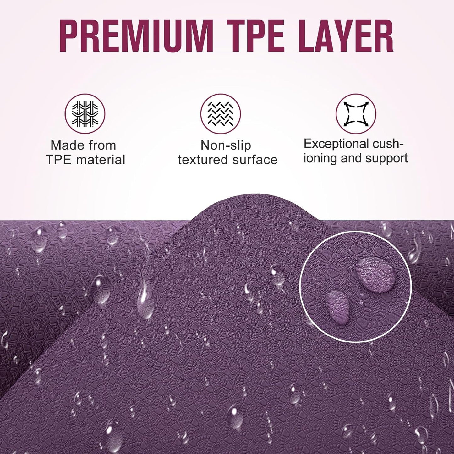 UMINEUX Extra Thick Yoga Mat, 2/5 Inch (10MM), Natural Rubber and TPE Non Slip Yoga Mats with Strap for Women Men, Eco Friendly Exercise Mat for Yoga, Pilates and Home Workout