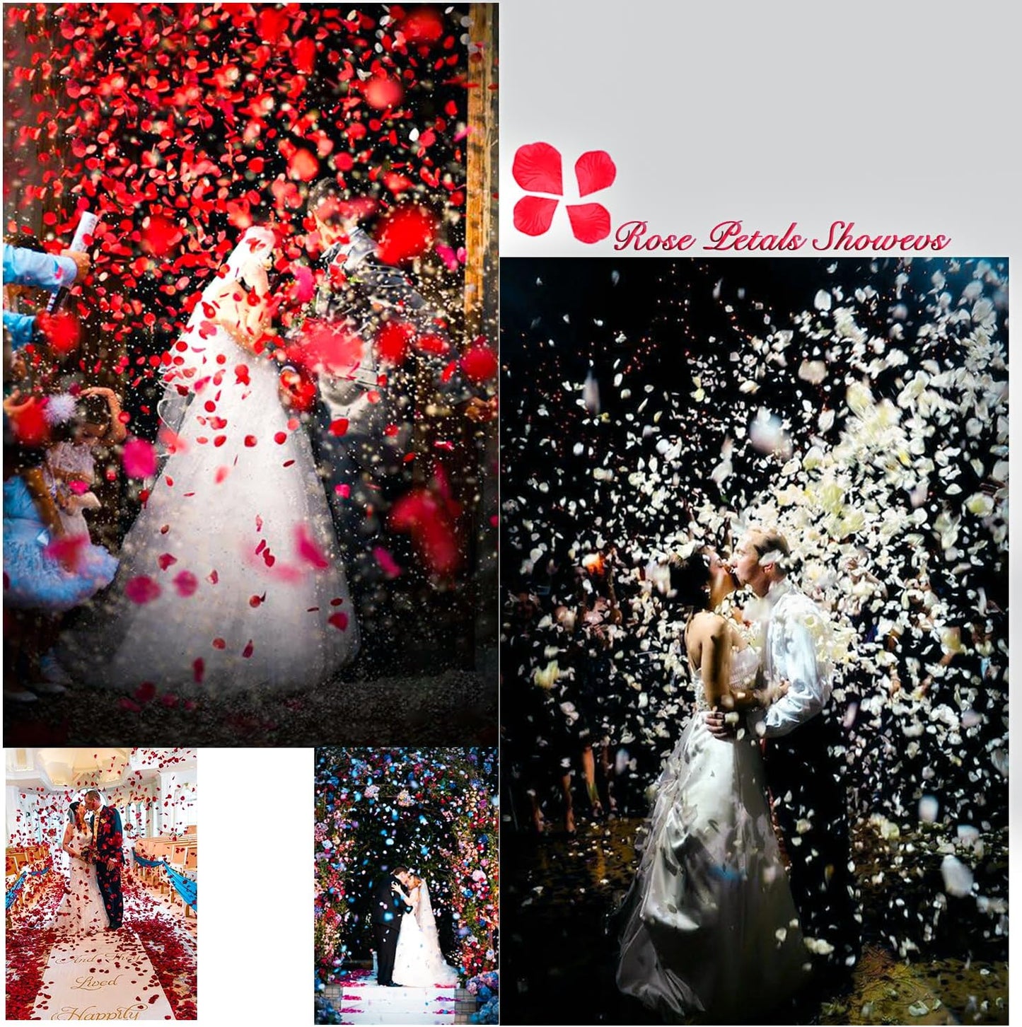 1000Pieces Rose Petals, Artificial Flower Petals Fake Rose Petals for Romantic Night,Wedding,Proposal Anniversary Flower Decorations (Rose Red)