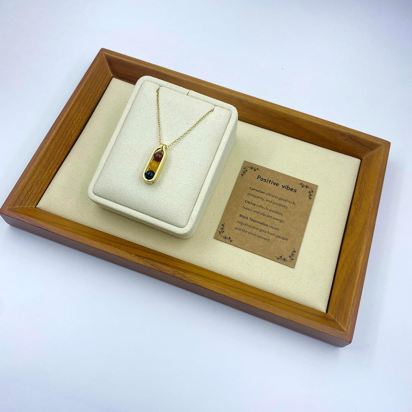 Natural Crystal Necklace Gift for New Beginnings, Crystals and Healing Stones Necklace for Anxiety Relief, Encourage Gift For Women, Mum, Natural Genuine Gemstone, Cheer Up