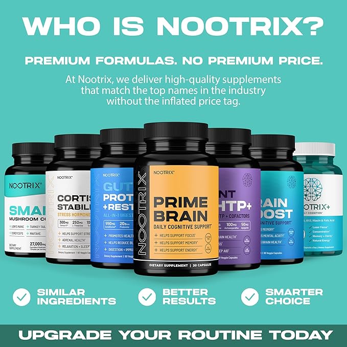 Smart Mushrooms Complex Supplement | Supports Memory, Mental Focus, Cognitive Health & Energy | 27,000mg Organic Mushrooms | Lions Mane, Reishi, Cordyceps, Chaga & Turkey Tail | 120 Capsules