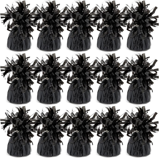 BLUE PANDA Black Balloon Weights - Pack of 15, 6 Oz, 4.5 In - Helium Balloon Weight Bulk for Table Centerpieces & Outdoor Events