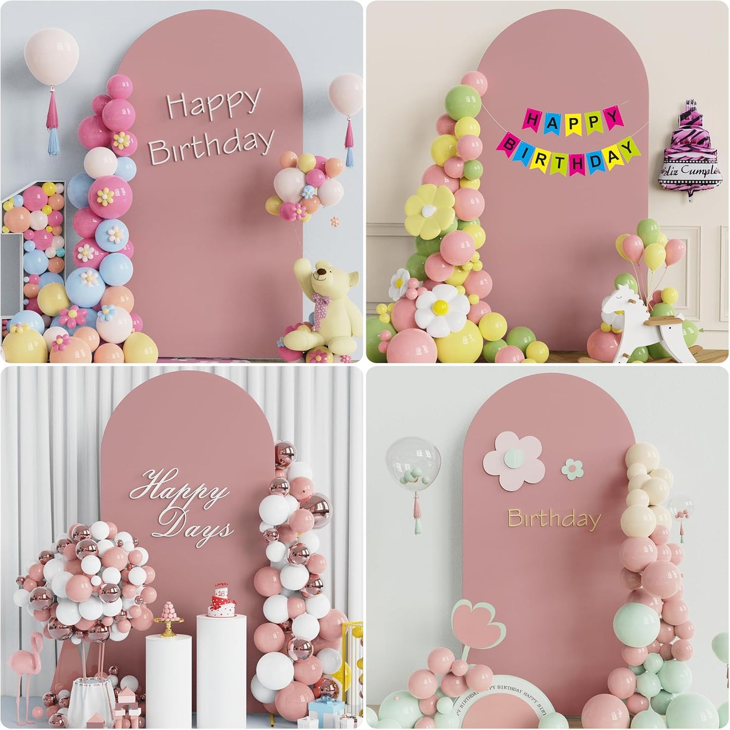 Wokceer 6.6 FT Wedding Arch Stand and Arch Cover, Metal Arch Stand with Arch Stand Cover for Birthday Party Wedding Ceremony Bridal Baby Shower Event Decor