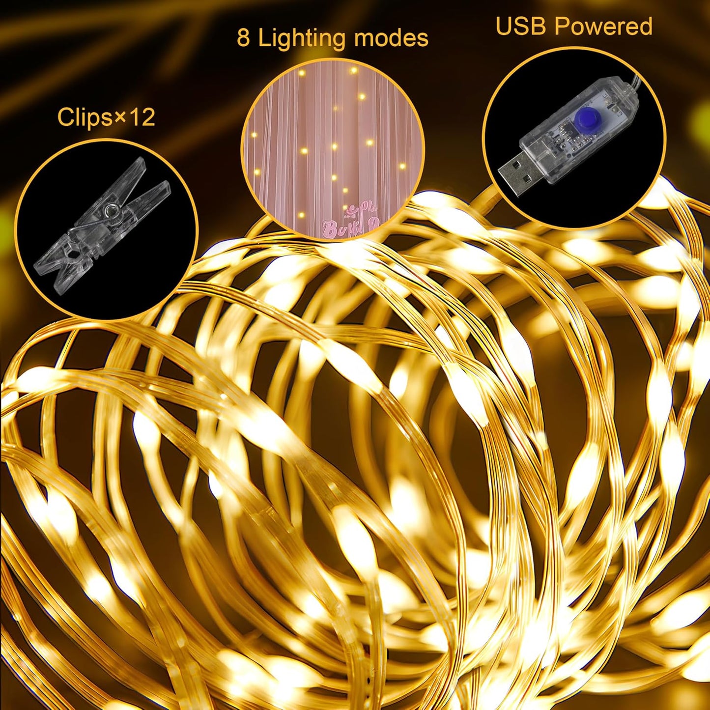 Fomcet Dusty Rose Tulle Backdrop Curtains with Lights String 10FT X 10FT Sheer Curtains with Lights Tulle Curtain Backdrop for Wedding Birthday Party Photo Shoot (2 Panels 5x10FT)