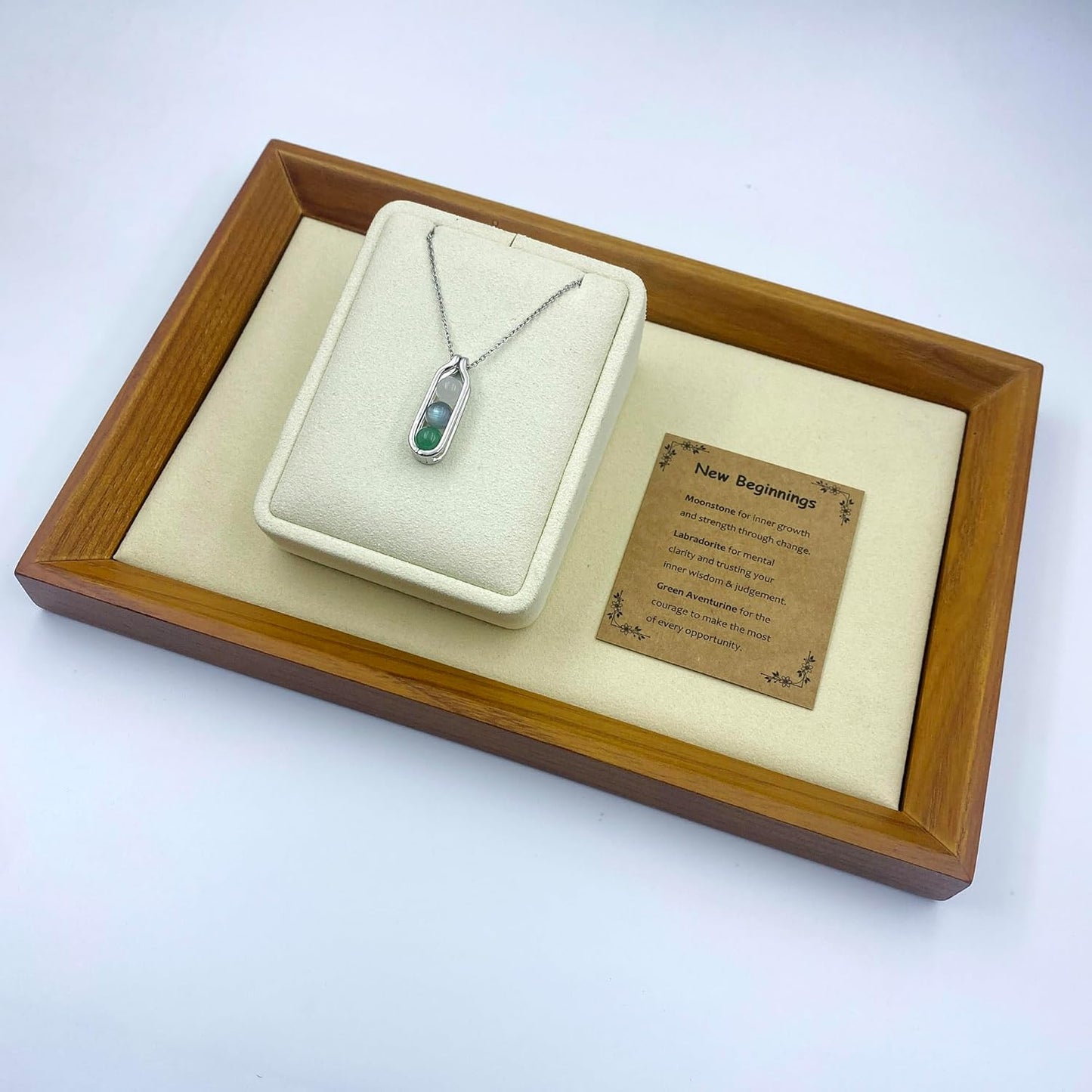 Natural Crystal Necklace Gift for New Beginnings, Crystals and Healing Stones Necklace for Anxiety Relief, Encourage Gift For Women, Mum, Natural Genuine Gemstone, Cheer Up