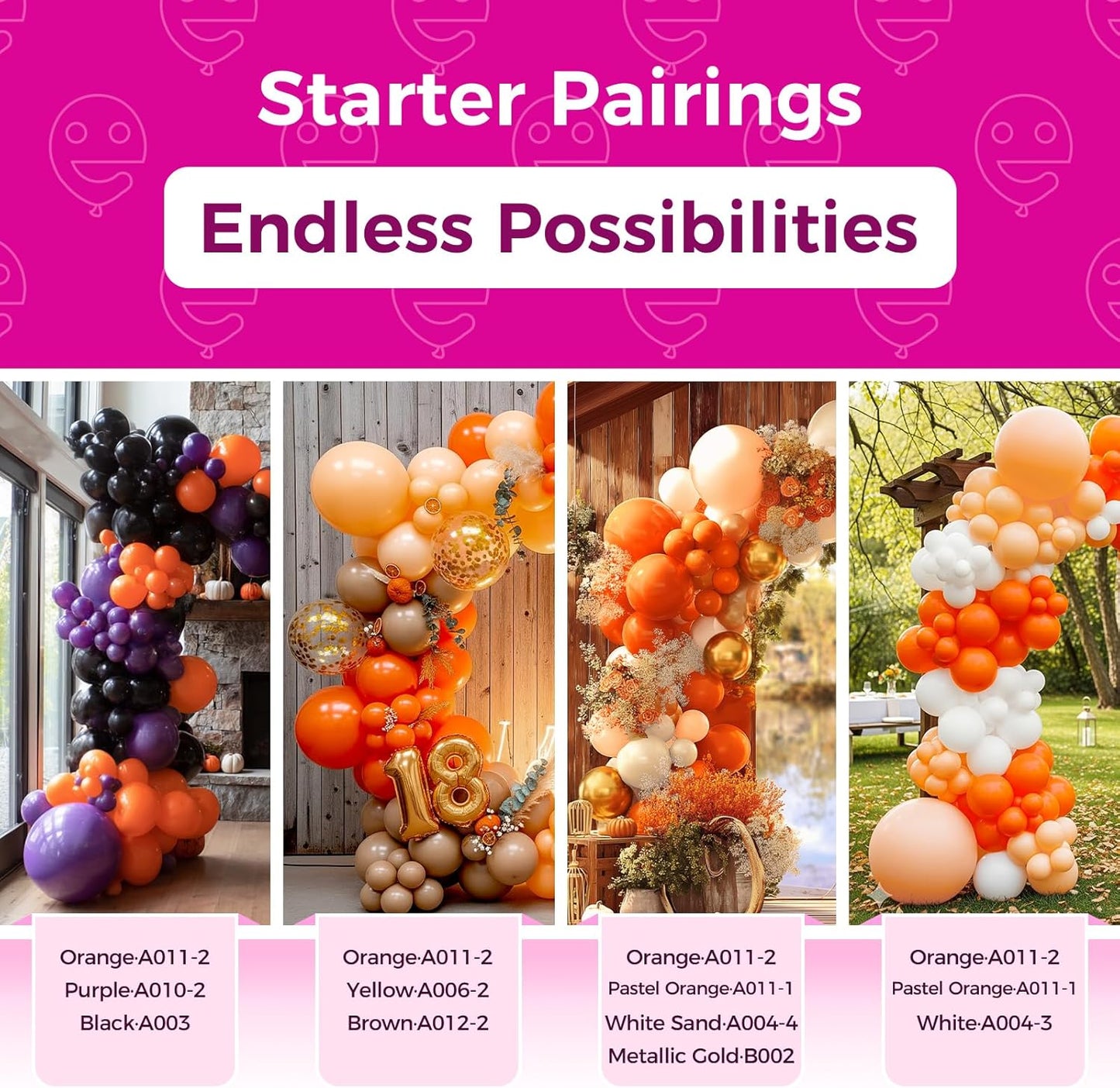 Bezente Orange Giant Balloons 36 Inch - 8 Pack Jumbo Large Round Light Orange Latex Balloon for Photo Shoot Birthday Graduation Bridal Shower Halloween Party Decorations