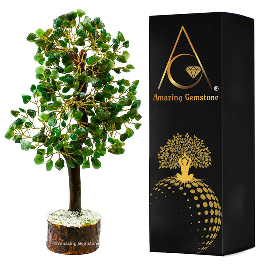 Amazing Gemstone Crystals and Healing Stones Birthday Gifts for Women - Green Aventurine Crystal Tree of Life Home Decor Stocking Stuffers, Bookshelf, Room, Meditation Gift Unique Birthday Gifts