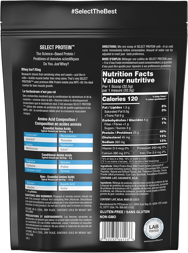 PEScience Select Protein Powder, Whey and Casein Blend, Clean Protein Powder for Women and Men, Low Calorie, Low Carb, Keto Friendly, Gluten Free, Chocolate Peanut Butter Cup, 5 Servings