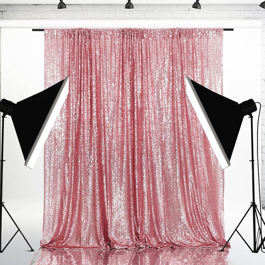Eternal Beauty Fuchsia Pink Sequin Backdrop, 10x10 Ft Glitter Background Curtains for Shimmer Photography Party Wedding Birthday Back Drop Decor