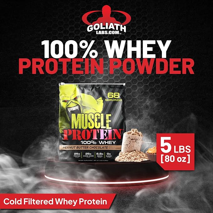 Whey Protein Powder (15 lbs/Pack of 1) – Delicious Peanut Butter-Chocolate Flavor, Cold Filtered for Maximum Absorption, 25g Protein, 6.6g BCAAs/Serving,0g Sugar-Perfect for Muscle Building & Recovery