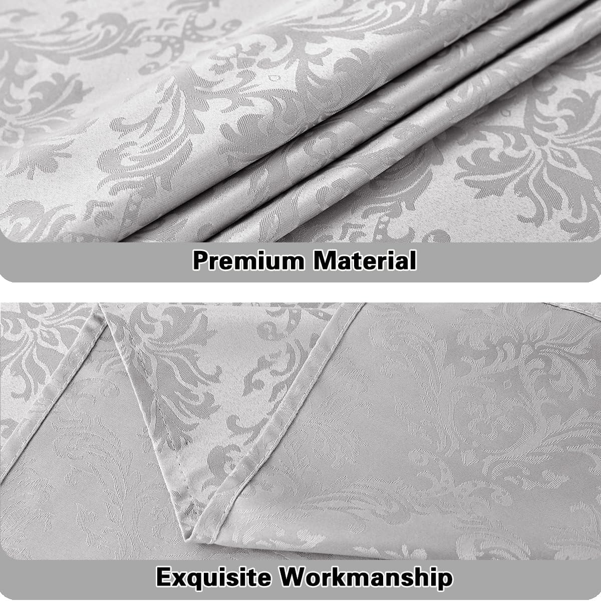 Jacquard Tablecloth Rectangle for Table, Waterproof & Non Slip Fabric Table Cloth for Dining Tables, Parties and Buffet Decorative Tables Cover, 60 x 84 Inch Grey