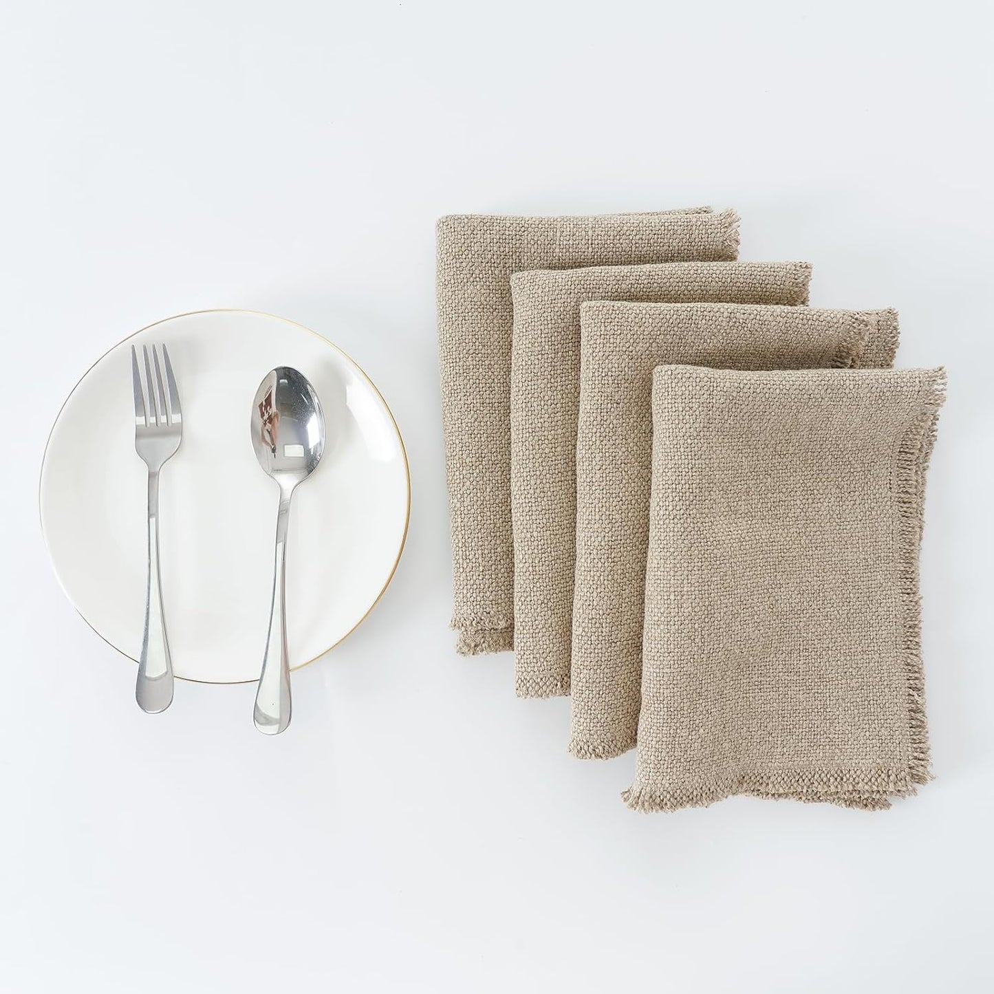 100% Pure Linen Table Runner 106 Inches Long-Super Thick Noble 14 x 106 Inch Cloth Dining Table Runner for Wedding, Parties, Everyday, Holidays (18 x 18 Inch Linen Napkins Set of 4)