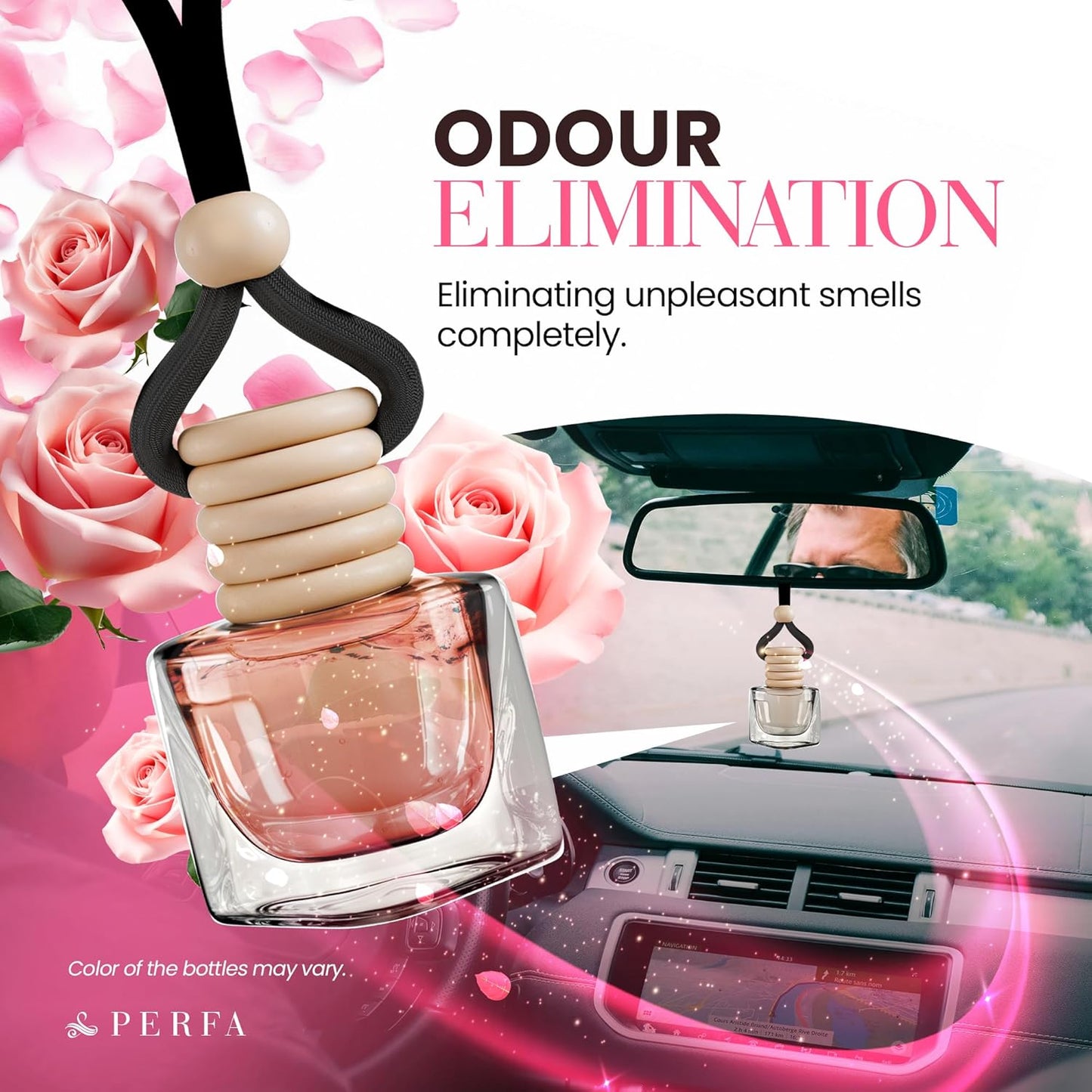 Car Air Fresheners for Women - Floral Fragrance Pack of 2 Long Lasting Car Air Freshener | Odor Eliminator Car Perfume Diffuser with Essential Oils | Automotive Air Freshener Vent Clip by Perfa