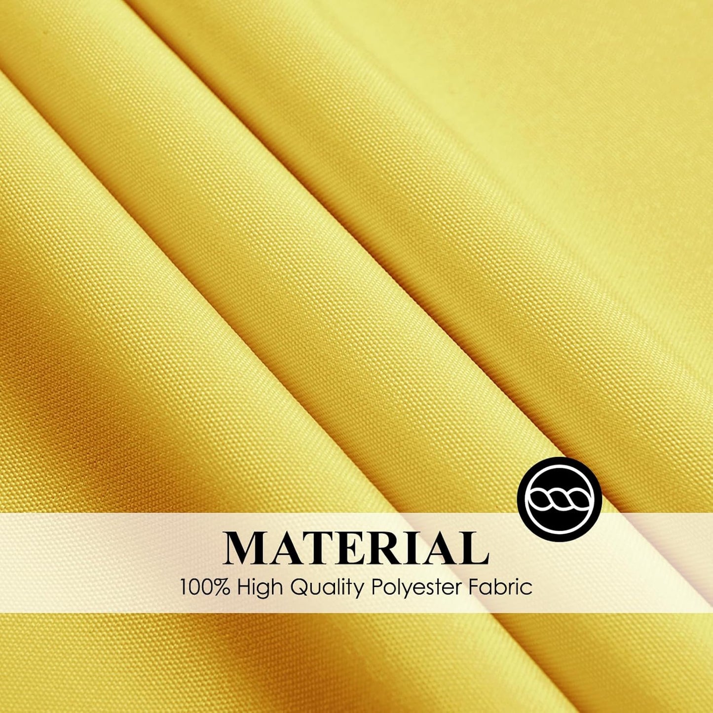 Round Tablecloth 2 Pack 108 Inch Yellow Tablecloths Washable Decorative Linen Polyester Table Clothes Cover for Dining Table Banquets Buffet Parties and Wedding