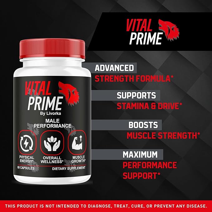 Vital Prime for Men, Advanced Formula, Dietary Supplement Support Capsules for 3 Months, Pack of 3