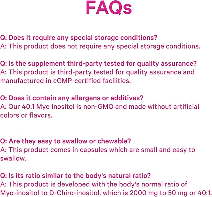 Pink Stork Inositol Supplement for Women - 40:1 Ratio Myo-Inositol & D-Chiro Inositol - Hormone Balance for Women - 2-in-1 Fertility + Ovarian Support - Health, Mood, Energy - 90 Capsules