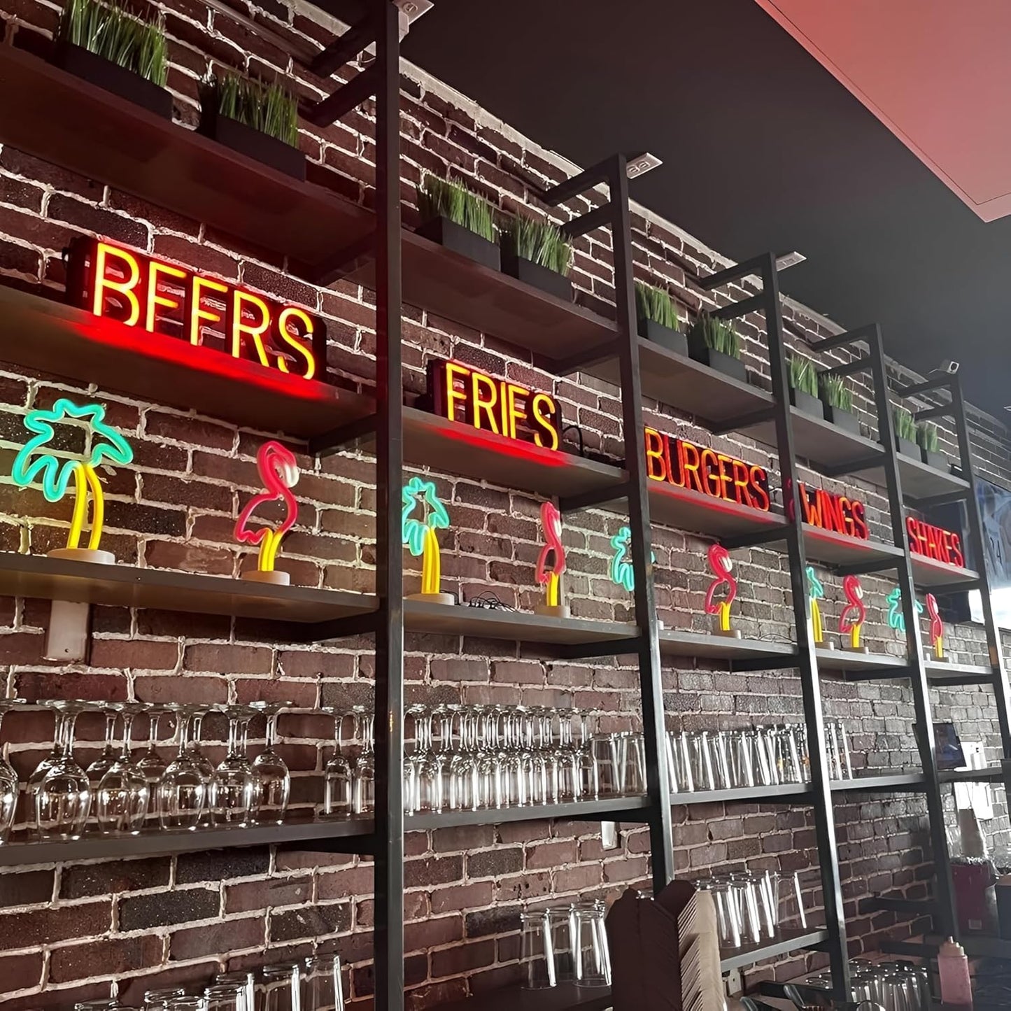 SpellBrite PINTS Sign | Beer-Related Sign with Neon Look, Green LED Light Source | 17.8" x 6.3"