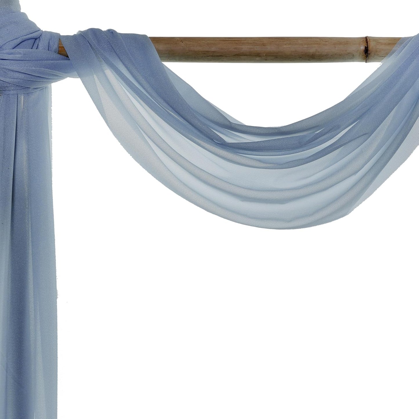 VDS Pack of 2 Panel (30 Inch X 20 Feet) Wedding Arch Draping Fabric Sheer Chiffon Fabric Drapery for Wedding Ceremony Reception Swag Backdrop Canopy Chuppah ARBO Altars Decoration (Dusty Blue)