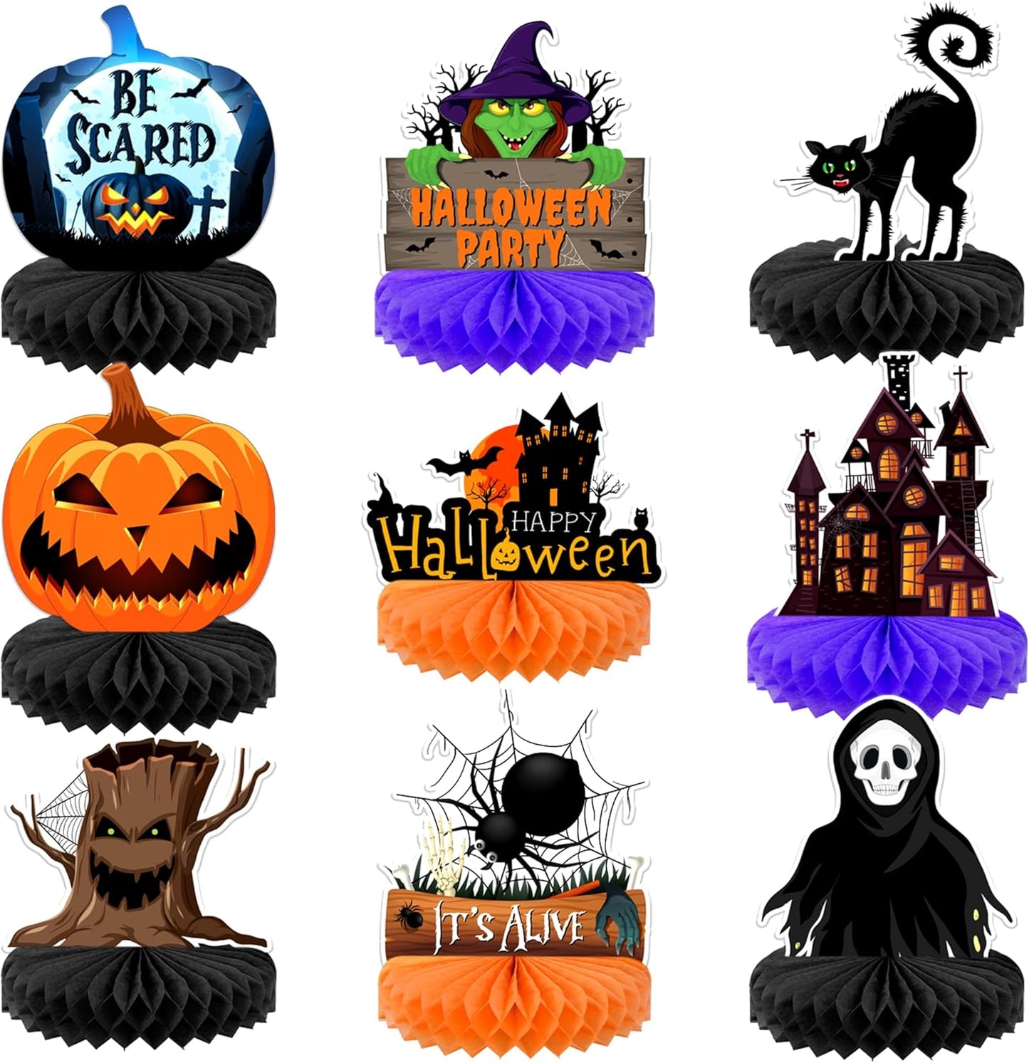 KatchOn, Halloween Centerpieces for Tables - Pack of 9 | Halloween Table Centerpieces for Halloween Party Decorations | Halloween Birthday Party Decorations | Halloween Table Decorations