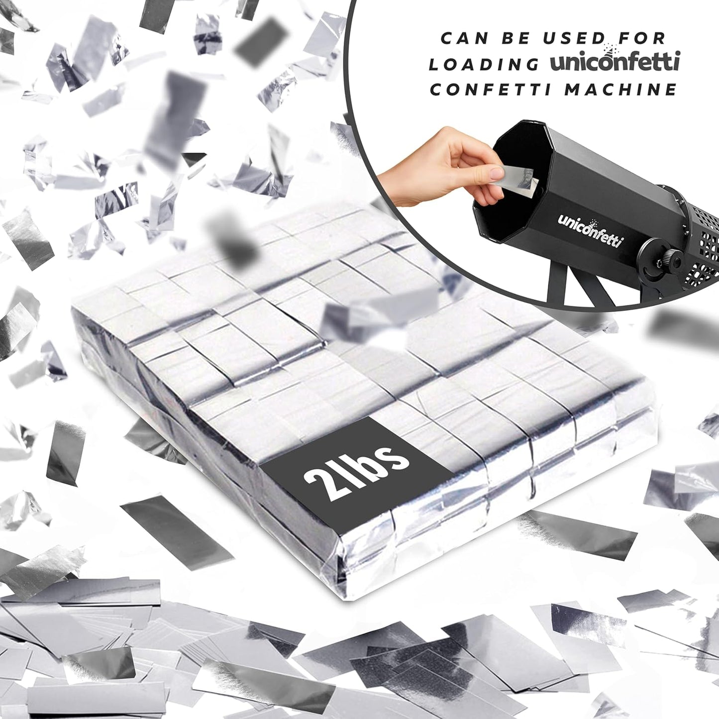 Silver Confetti Paper - BULK 2.2lbs | 1kg, Biodegradable Tissue Paper, Rainbow Light Weight, Non-Staining Paper, for Events, Crafts, Decorations