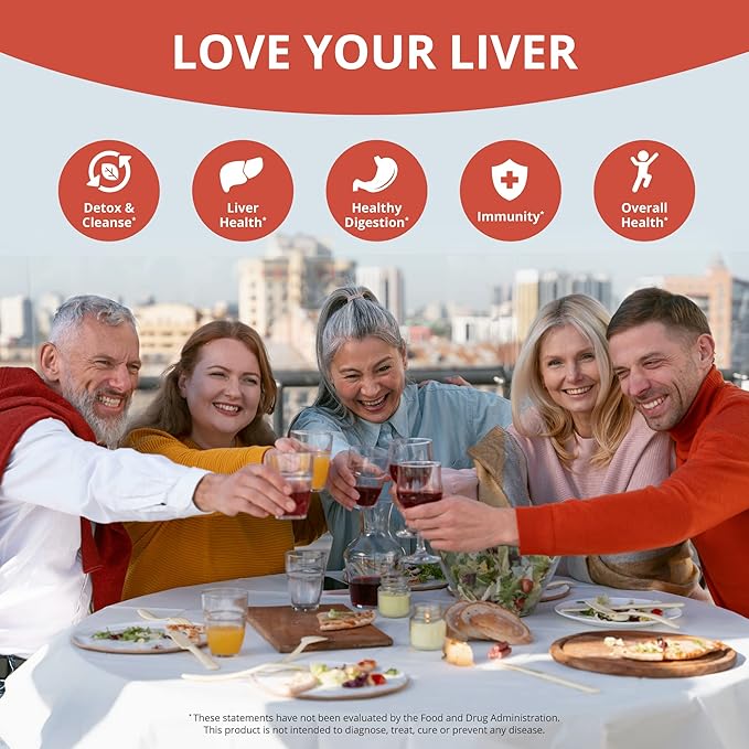 LiverTox - Advanced Liver Detox & Cleanse Formula - Herbal Liver Support with Milk Thistle, Turmeric, Artichoke, Dandelion, Beet & Zinc Helps Liver Function & Digestion | 60 Vegan Capsules