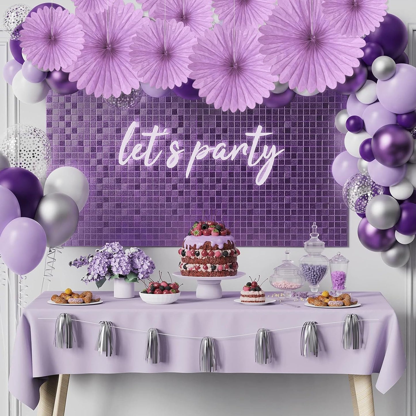 20 Pcs Light Purple Hanging Paper Fan, Hanging Honeycomb Round Paper Fans for Weddings, Birthdays, Christmas, Baby Showers, Classroom, Events Ceiling Party Supplies Decorations