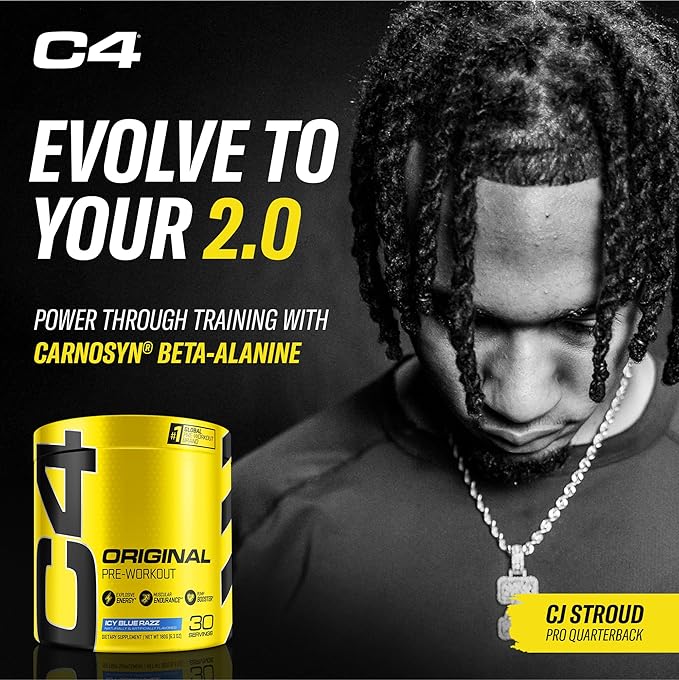 Cellucor C4 Original Pre Workout Powder ICY Blue Razz | Vitamin C for Immune Support | Sugar Free Preworkout Energy for Men & Women | 150mg Caffeine + Beta Alanine + Creatine | 30 Servings