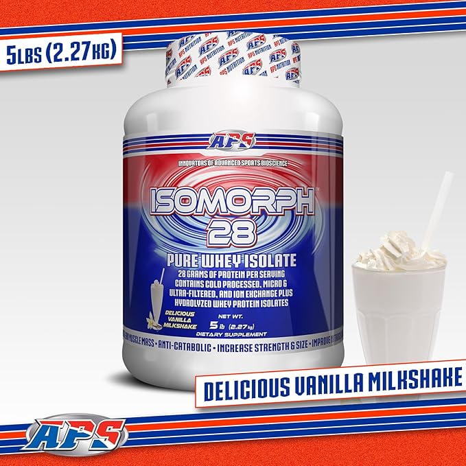 APS Nutrition Isomorph 28 Protein Powder | Pure Whey Isolate | Cold Pressed, Ultra- Filtered, & Ion Exchange Isolates | 28g Protein | 5 Pound (Vanilla Milkshake)
