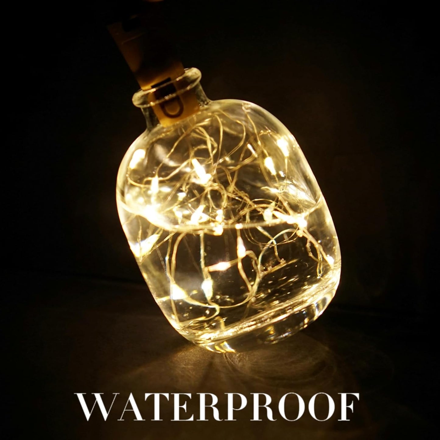 Wine Bottle Lights 20 LEDs Cork Lights Waterproof Battery (Included) Operated Fairy Mini String Lights for DIY Jar Indoor Bedroom Party Wedding Christmas Decor Pack of 4(Warm White)