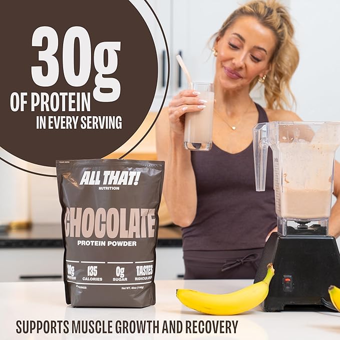 Chocolate Whey Protein Powder, 30G of Protein, Low Calorie & Fast-Absorbing, 0 Sugar, Soy-Free & Gluten-Free Protein Powder, 30 Servings