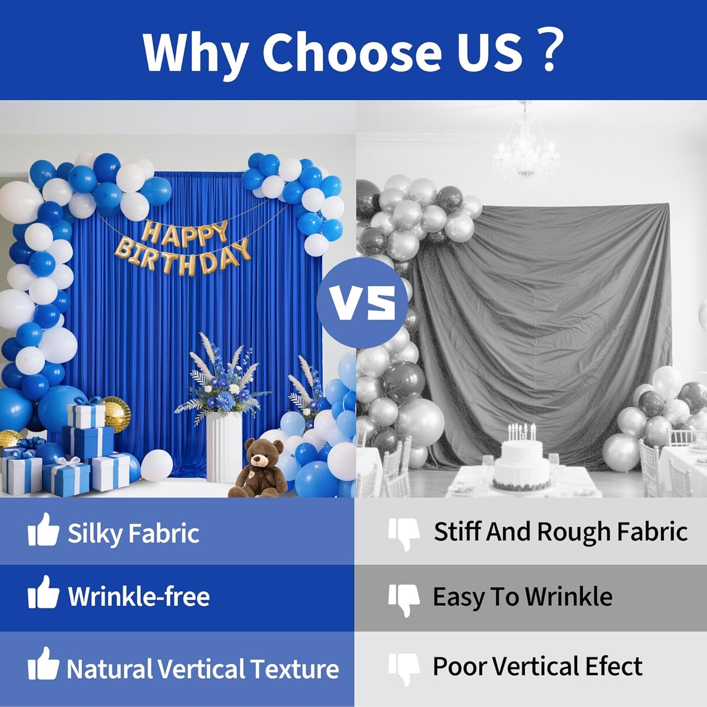 20x10ft Backdrop Curtains for Parties, 4 Panels 5x10ft Photography Backdrop Curtain with Rod Pocket,Backdrop Polyester Background Drapes,Wedding Backdrop Drapes for Birthday Baby Shower Home Decor