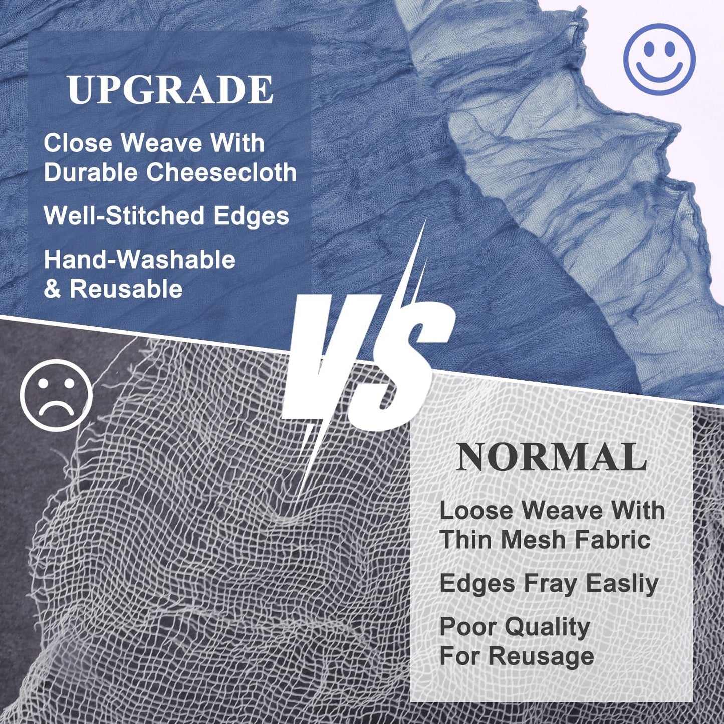 Asee'm Cheesecloth Table Runner 120 Inches Blue Boho Gauze Cheese Cloth Runner 10FT Rustic Sheer Dining Table Runners for Fall Thanksgiving Wedding Baby Shower Centerpiece Decoration