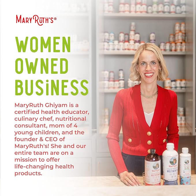 MaryRuth Organics Liquid Morning Multivitamin Essentials+ | Vitamin A C D E B6 B12 Biotin Zinc | Men's & Women's | Immune Support | Beauty | Sugar Free | Vitamins for Ages 1+ | Vegan | 32 Fl Oz