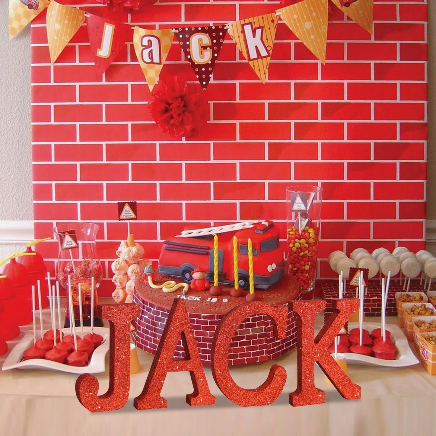 TONIFUL 8 Inch Red Glitter Letter J Table Centerpiece A-Z Red Birthday Party Decorations,Red Alphabet J for Birthday,Chrismas,Graduation,Bridal Shower,Wedding,Anniversary Party Supplies