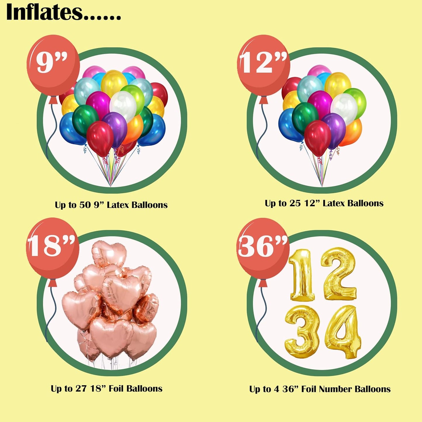 Helium Tank for Balloons At Home, 14.9 Cu Ft Helium Balloon Pump Kit with 50 Assorted Latex Balloons, White Curling Ribbon and Wholesalehome Balloon Tie Tool, 2 Pack