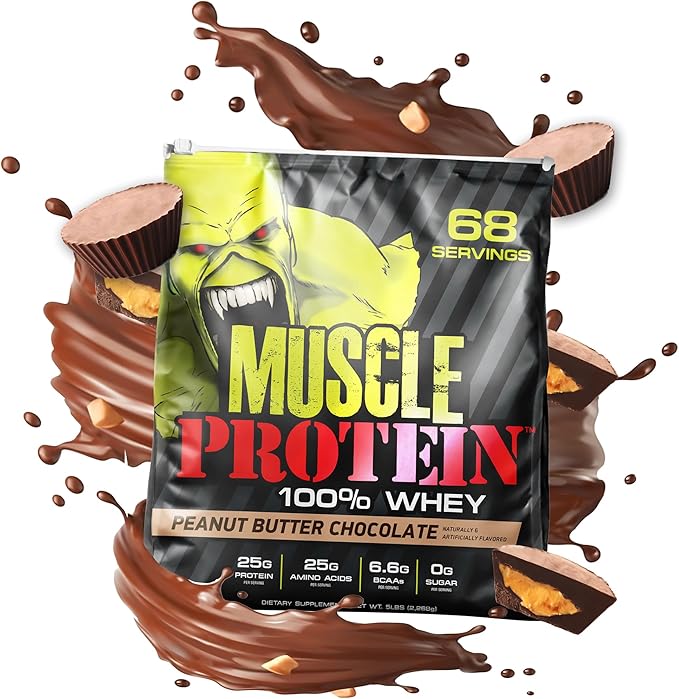 Whey Protein Powder (15 lbs/Pack of 1) – Delicious Peanut Butter-Chocolate Flavor, Cold Filtered for Maximum Absorption, 25g Protein, 6.6g BCAAs/Serving,0g Sugar-Perfect for Muscle Building & Recovery
