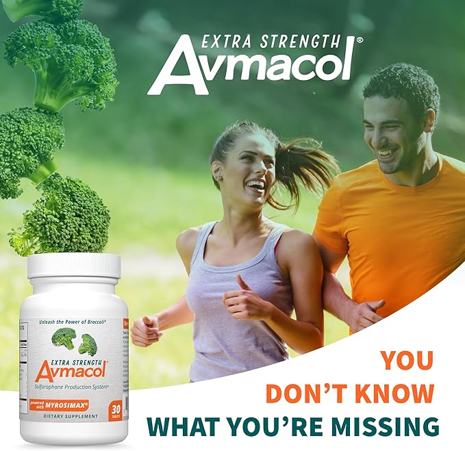 Nutramax Laboratories Avmacol Extra Strength Sulforaphane-Producing Supplement for Detoxification, Antioxidant Support, Immune Health, Adults & Children, Moringa, 30 Tablets