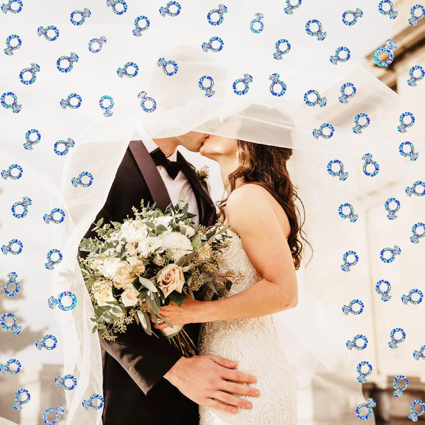 Confetti Ring Sequins Table Confetti Metallic Foil Sprinkles or DIY Birthday Wedding Engagent Theme Party Celebrations Favor Party Supplies(Iridescent Silver)