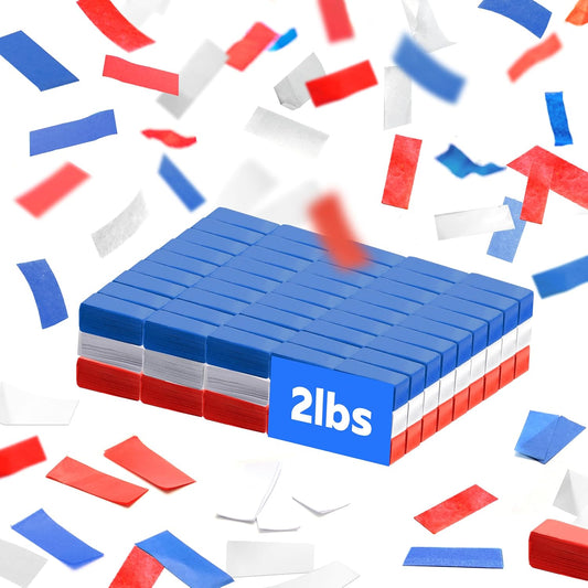 America Confetti Paper for Confetti Machine, 2.2lbs|1kg of Biodegradable Red White & Blue Light Weight Tissue Paper, Non-Staining Paper, Great for July 4th, Independence Day, Conventions, Decorations