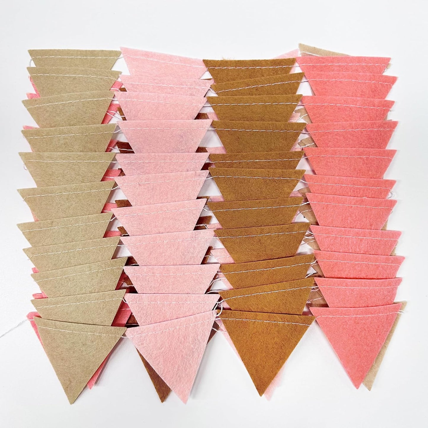 Boho Party Decorations Brown Blush Pink Felt Hanging Triangle Mini Bunting Pennant Banner Flag for Birthday Engagement Baby Shower Bachelorette Wedding Holiday Hen Party Classroom Nursery Decor