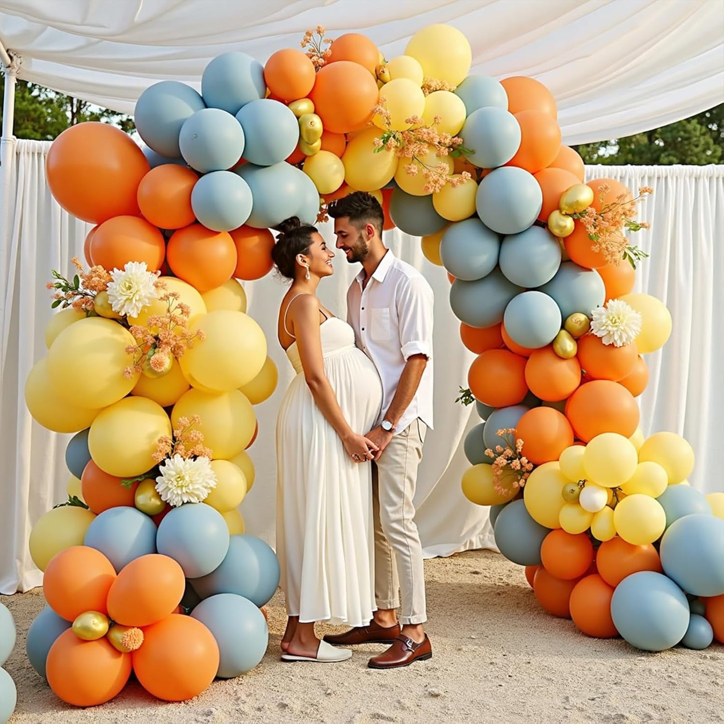 Here Comes the Sun Balloon Garland Arch Kit,412pcs Different Sizes 18 12 10 5 Inch Here Comes the Son Balloon Arch Garland Kit for Boho Retro Here Comes the Son Baby Shower Decor