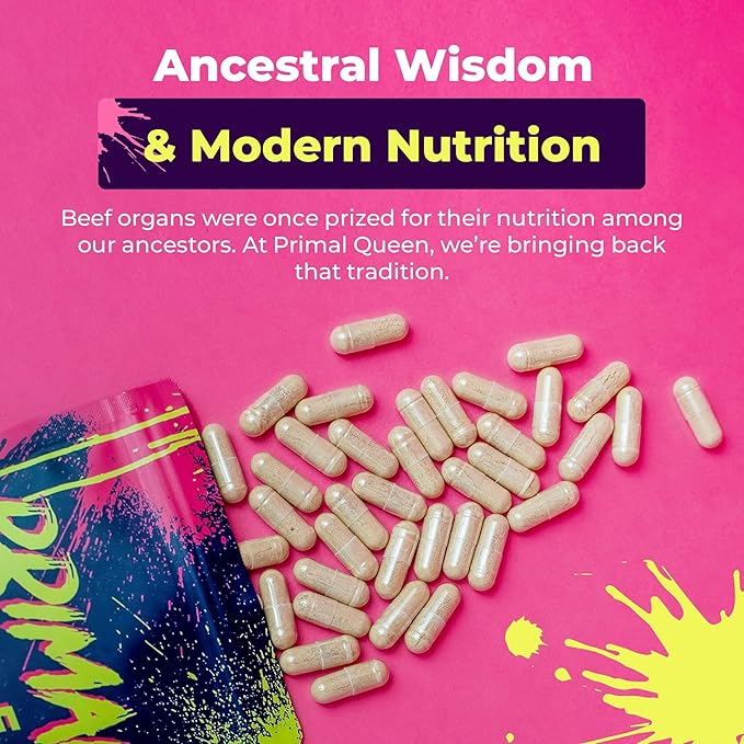Female-Optimized Beef Organ Superfood Supplement – Grass-Fed, Pasture-Raised Beef Liver, Kidney, Heart, & More – Hormone Balance & Energy for Women – Pack of 2