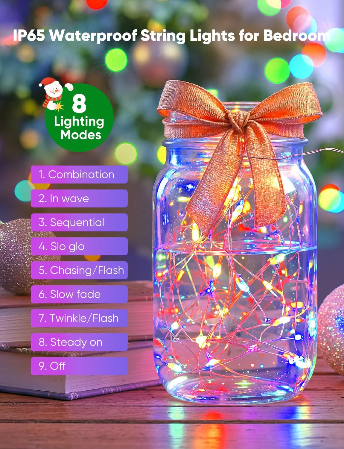 Minetom 12 Pack Fairy Lights Battery Operated String Lights, 8 Modes & Timer, 7ft 20LED Multicolor Waterproof Silver Wire Twinkle Lights, Firefly Starry Moon Lights for Mason DIY Christmas Wedding