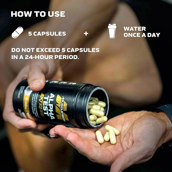 MuscleTech Testosterone Booster for Men, AlphaTest (150 Capsules) - Workout Testosterone Supplement for Men - Sports Nutrition Testosterone Booster for Endurance, Strength & Muscle Builder