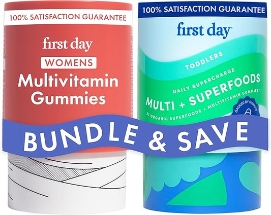 FIRST DAY Womens Multivitamin + Toddlers Multivitamin Bundle