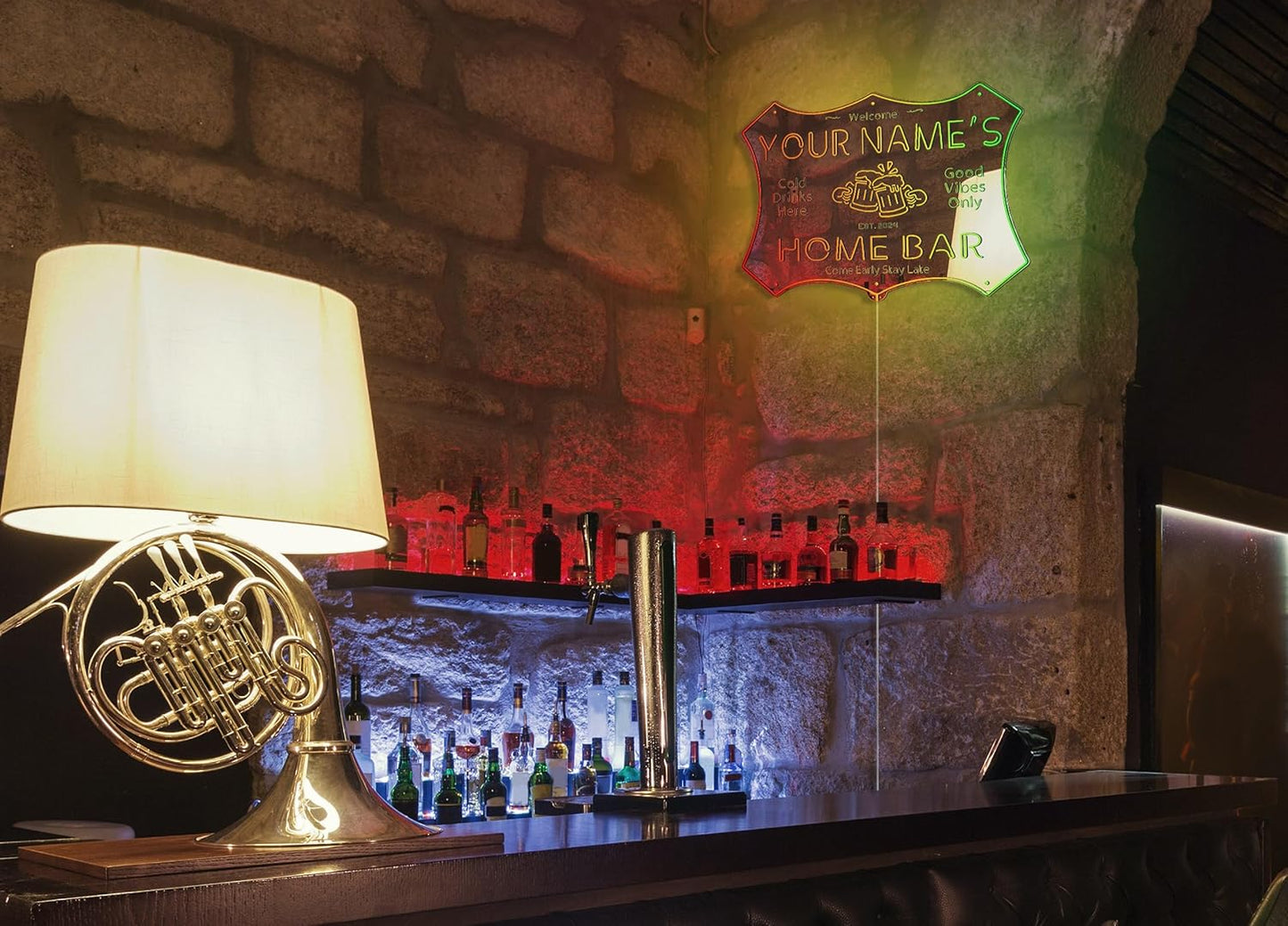 ADVPRO Personalized Your Name Home Bar RGB Dynamic Glam LED Sign - Cut-to-Edge Shape - Smart 3D Decoration - Multicolor Signage st06s43-fnd-p11d-tm-c