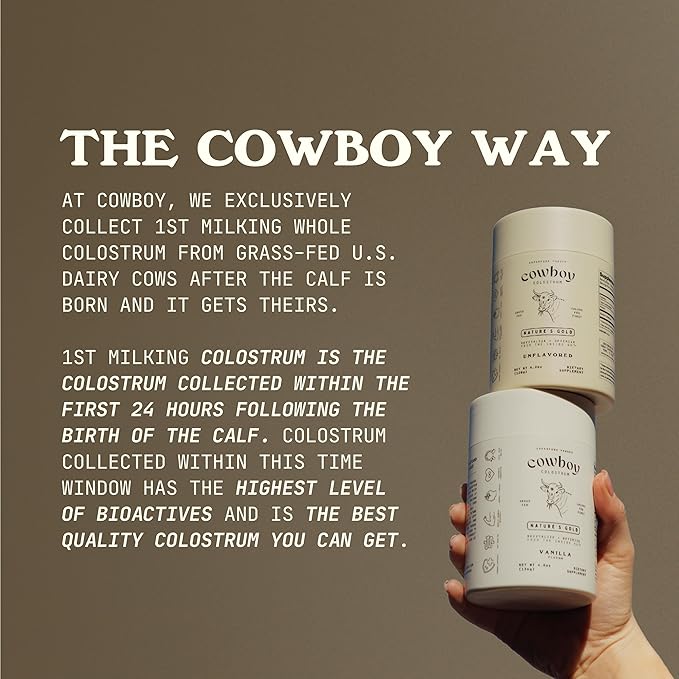 Powder - Bovine Colostrum Powder for Women & Men - First Day Milking Whole Colostrum - Grass Fed Colostrum Supplement for Gut Health, Immunity, Skin & Hair (Vanilla, 40 Servings)