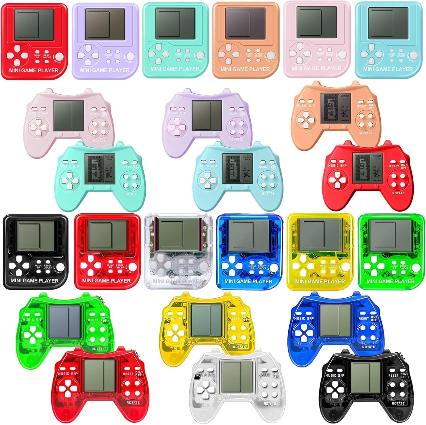 24Pcs Video Game Party Favors Video Game Keychain Gamer Party Favors Video Game Party Supplies Arcade Mini Gaming Keychain for Boys and Girls
