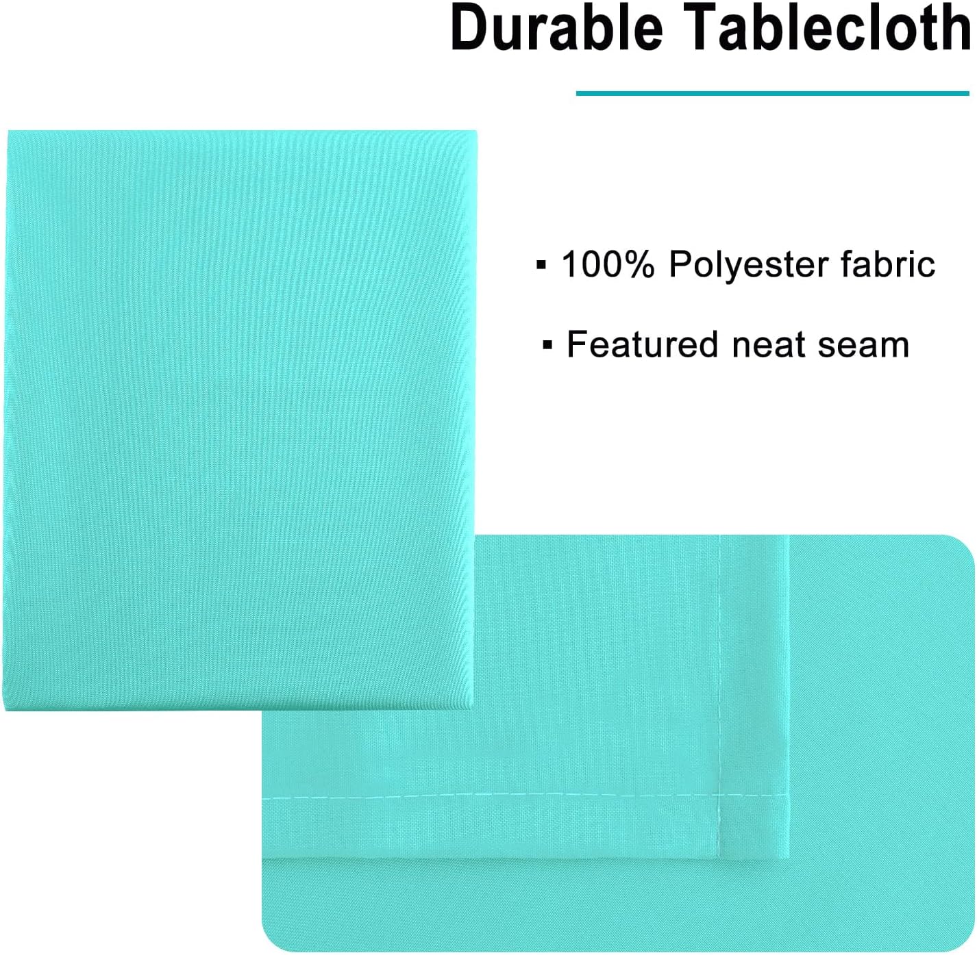Hiasan Light Blue Tablecloth for Rectangle Tables - Waterproof and Spillproof Washable Fabric Table Cloth for Dining Room Kitchen Party, 60 x 102 Inch