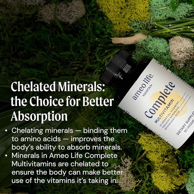 Daily Multivitamin for Adult Men & Women – Chelated Multivitamins with Zinc, Biotin, Iodine, Chromium, Manganese & Vitamins A, B6, B12, C, D, E – Complete Immune & Energy Support – 60 Capsules